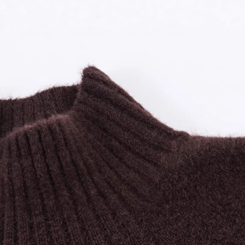 Damen Oversized Strickkleid mit Rollkragen und Ballonärmeln Nord Taschen