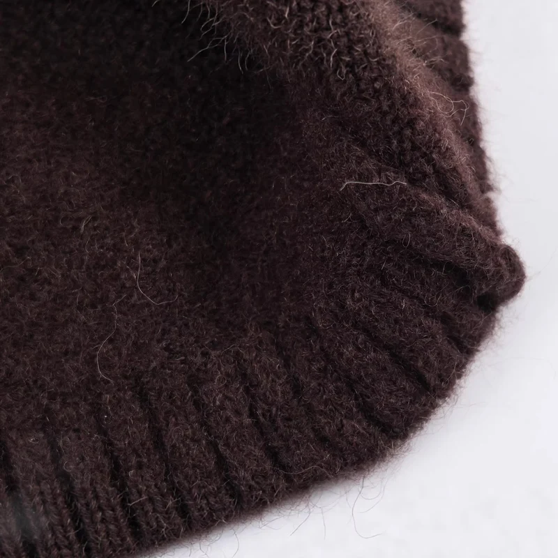 Damen Oversized Strickkleid mit Rollkragen und Ballonärmeln Nord Taschen