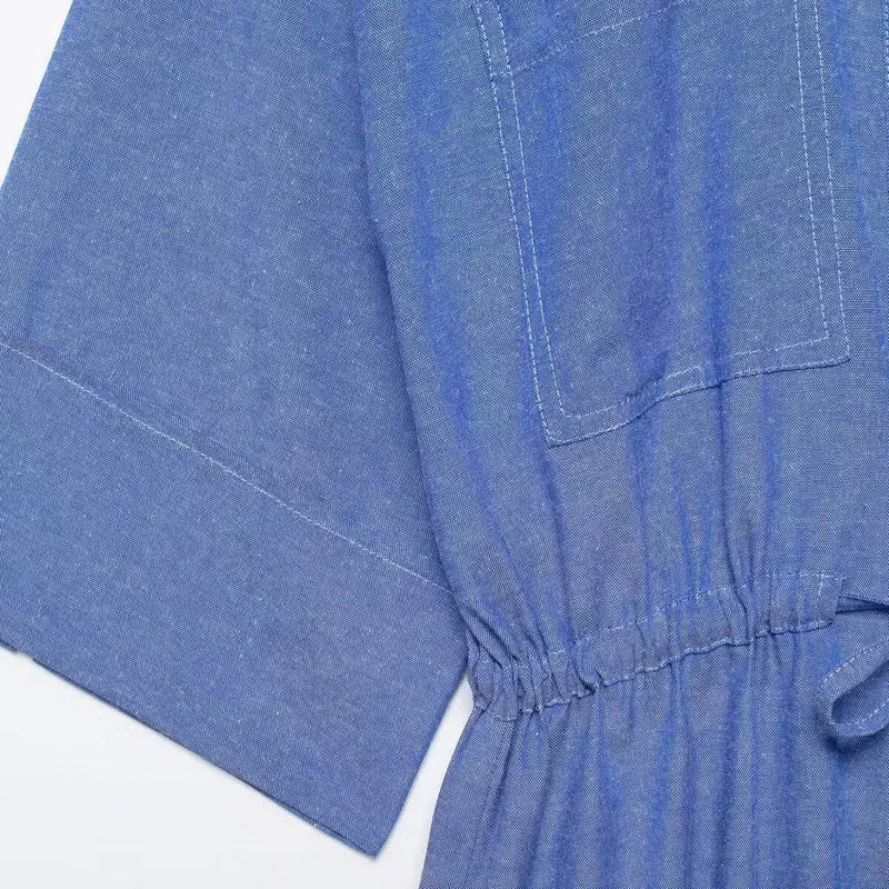 Damen Tunika-Hemdbluse mit Kordelzug und dreiviertel Kimonoärmeln Nord Taschen
