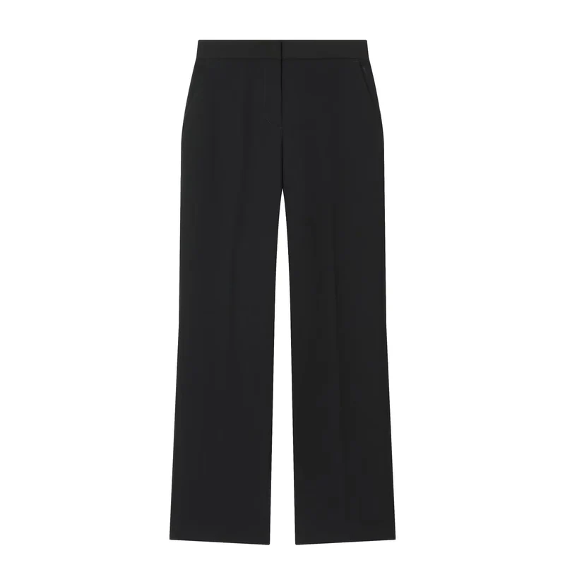 Damen Weite High‑Waist-Hose mit elastischem Bund, Bügelfalte und Seitentaschen Nord Taschen