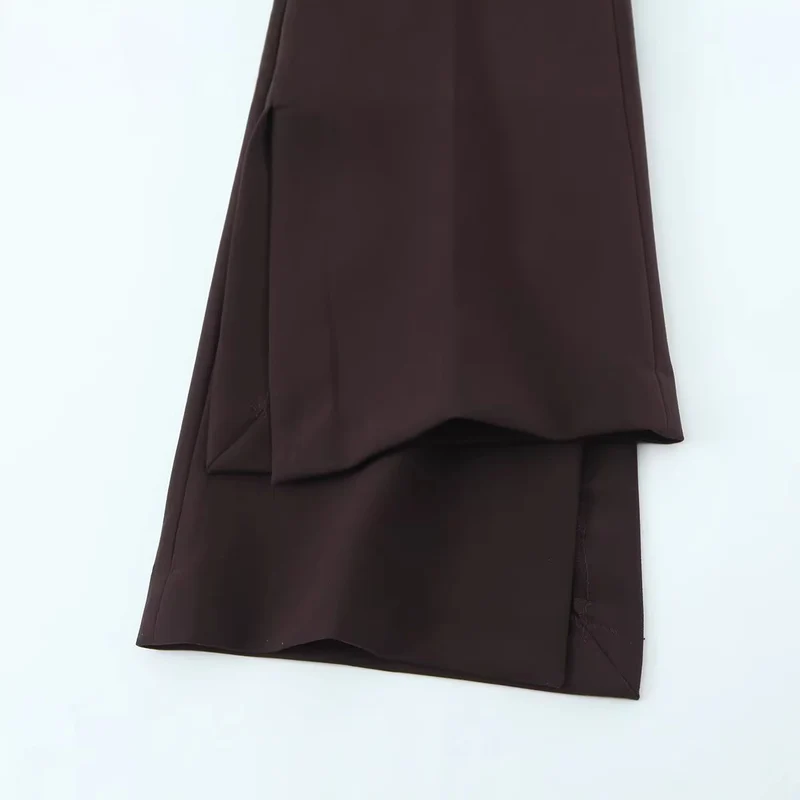 Damen Weite High‑Waist‑Hose mit Bundfalte und seitlichen Beinschlitzen Nord Taschen