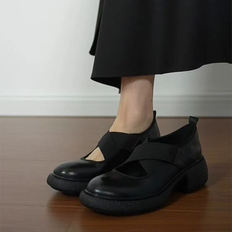 Damen Mary‑Jane Slipper mit elastischen Kreuzriemen und profiliertem Plateausohle-Design Nord Taschen