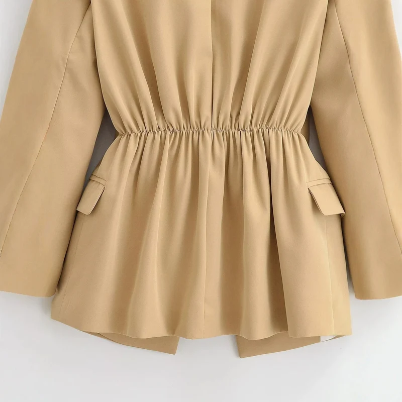 Damen Longline-Blazer im Oversized-Schnitt mit weitem Revers und Pattentaschen Nord Taschen