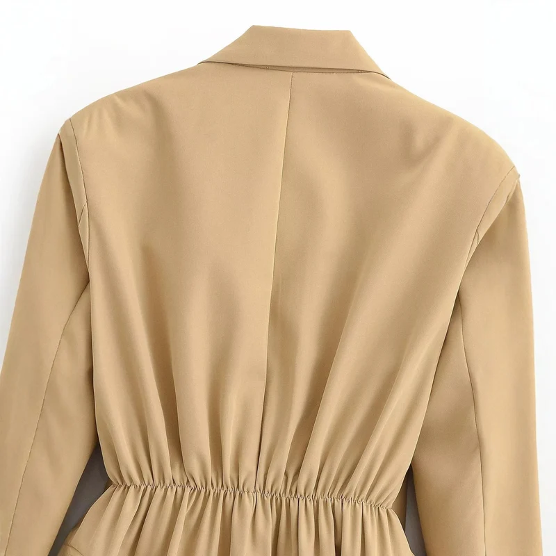Damen Longline-Blazer im Oversized-Schnitt mit weitem Revers und Pattentaschen Nord Taschen