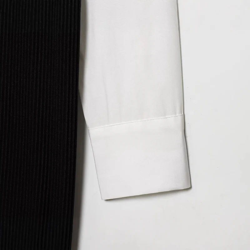 Damen Langes Hemdblusenkleid mit eingearbeiteter Strickweste Nord Taschen