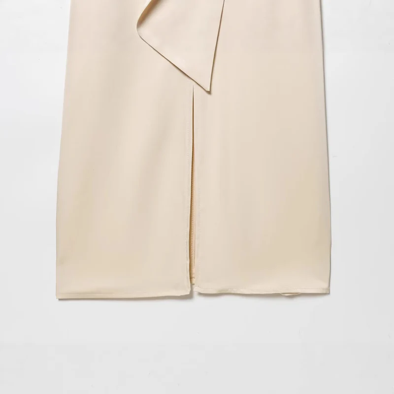 Damen Langes Hemdblusen-Kleid mit Schleifenkragen und Kimonoärmeln Nord Taschen
