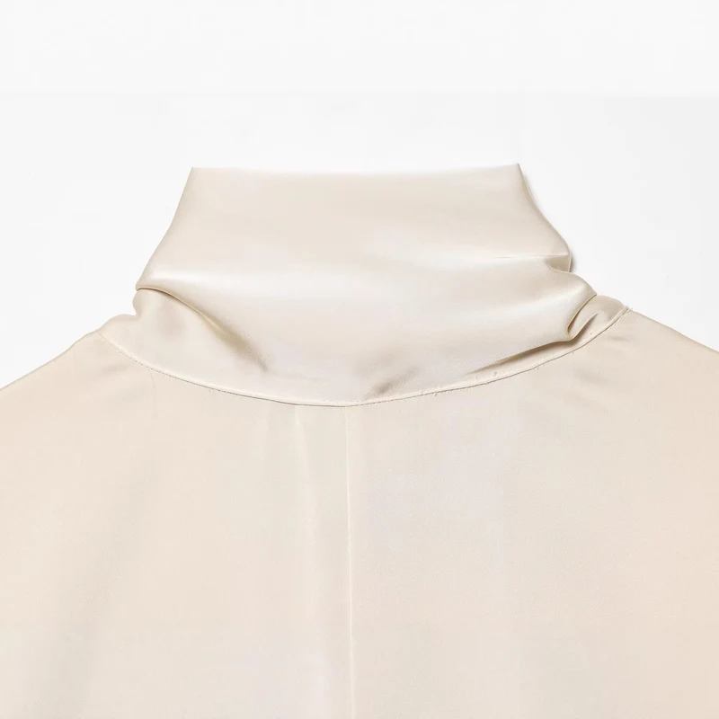 Damen Langes Hemdblusen-Kleid mit Schleifenkragen und Kimonoärmeln Nord Taschen