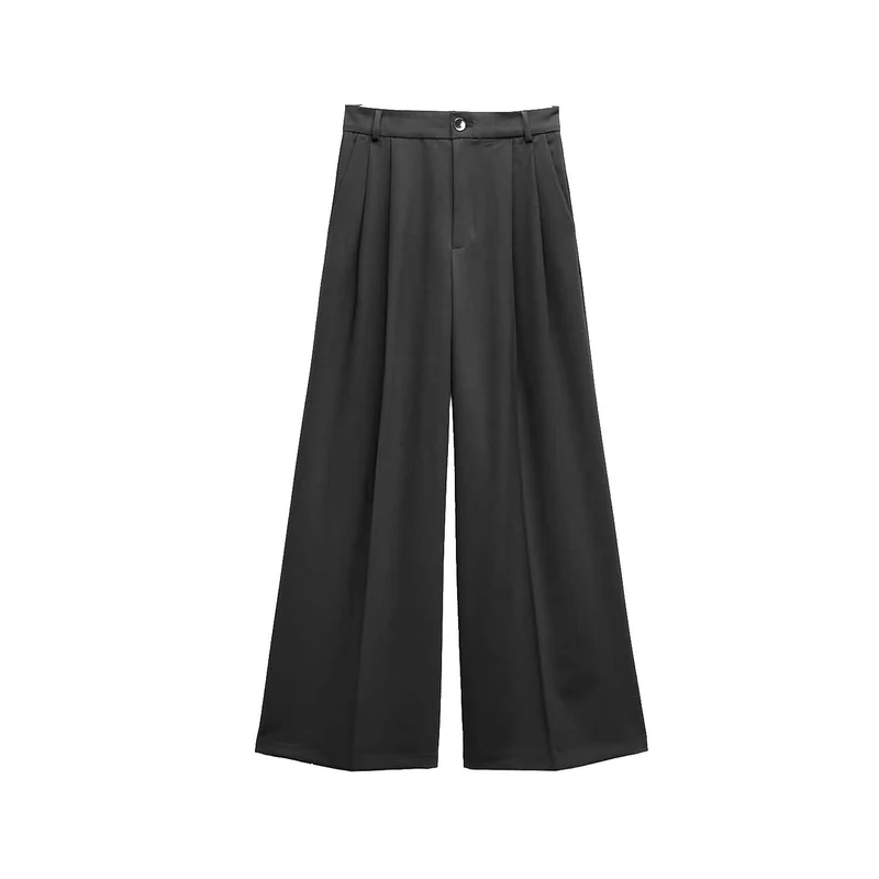 Damen Weite High‑Waist Bundfaltenhose mit weitem Bein Nord Taschen