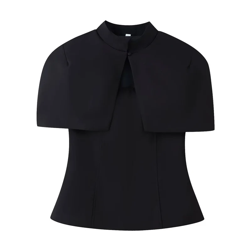 Damen Top mit Capelet-Überwurf und taillierter Peplum‑Silhouette Nord Taschen