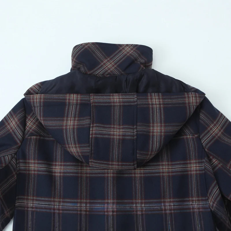 Damen Kurzjacke im Boxy‑Schnitt mit großem Hemdkragen und Karomuster Nord Taschen