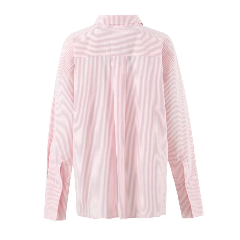 Damen Oversize-Hemdbluse mit Brusttasche und verlängerten Manschetten Nord Taschen