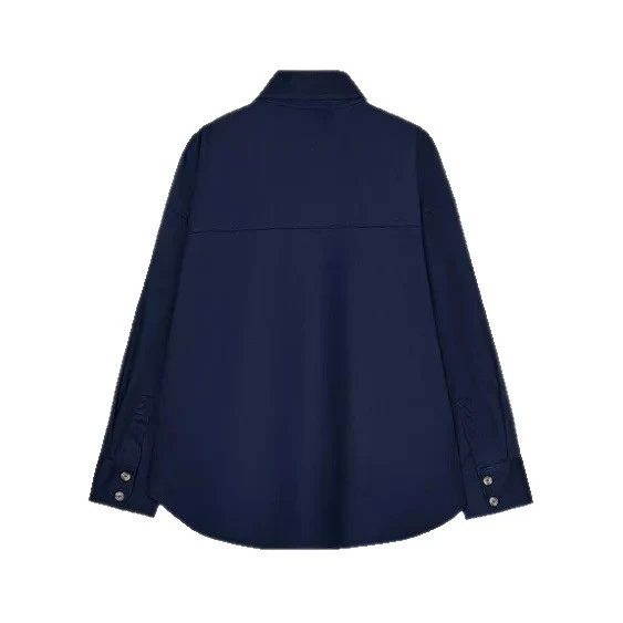 Damen Oversize-Hemdbluse mit asymmetrischem Stehkragen und verlängerter Rückenpartie Nord Taschen