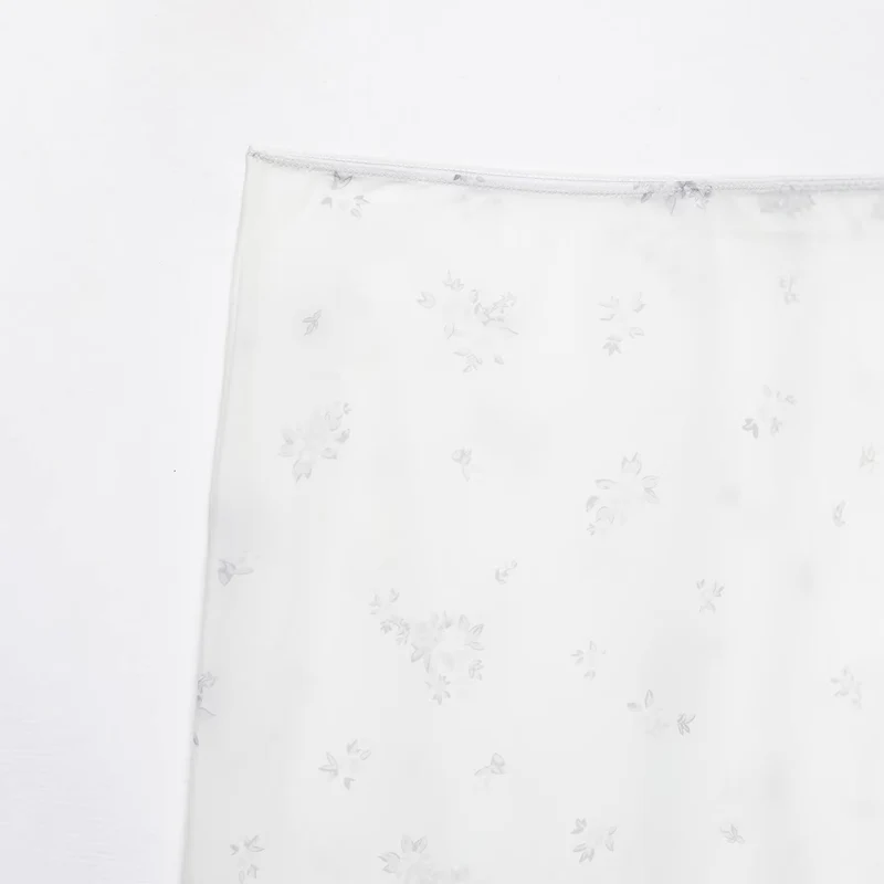 Damen Langer Unterrock mit floraler Spitzenborte und feinem Stickmesh Nord Taschen