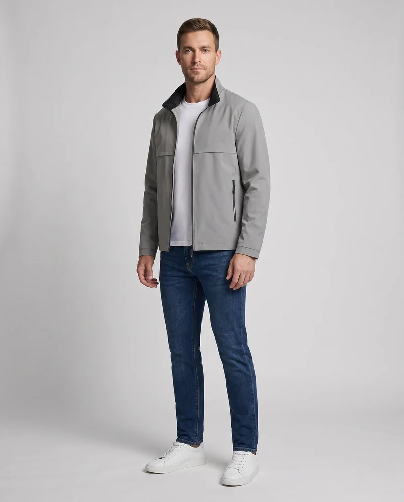 Elegante Übergangsjacke für Herren mit gestepptem Futter Nord Taschen
