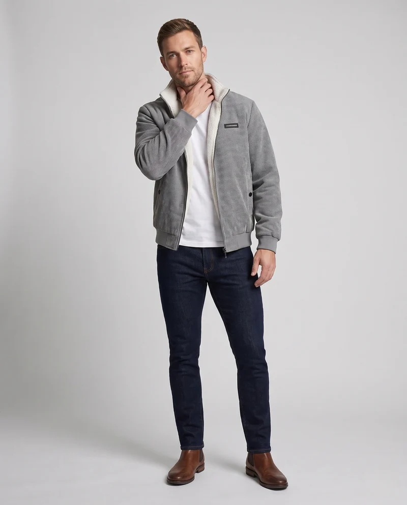 Herren Flauschige Strickjacke Nord Taschen