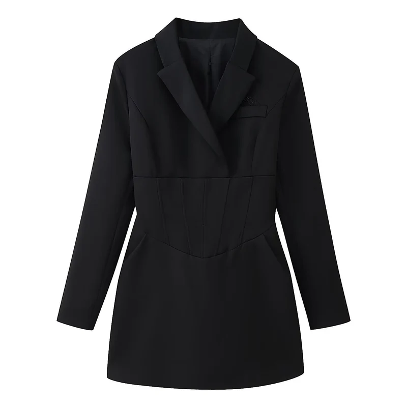 Damen tailliertes Blazer-Minikleid mit Korsettnähten Nord Taschen