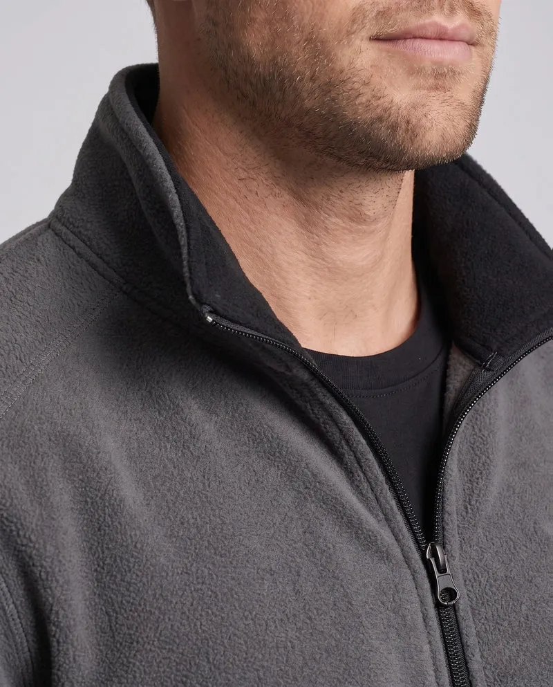 Herren Fleecejacke mit ganzflächigem Teddyfutter, hohem Kragen und Reißverschlusstaschen Nord Taschen