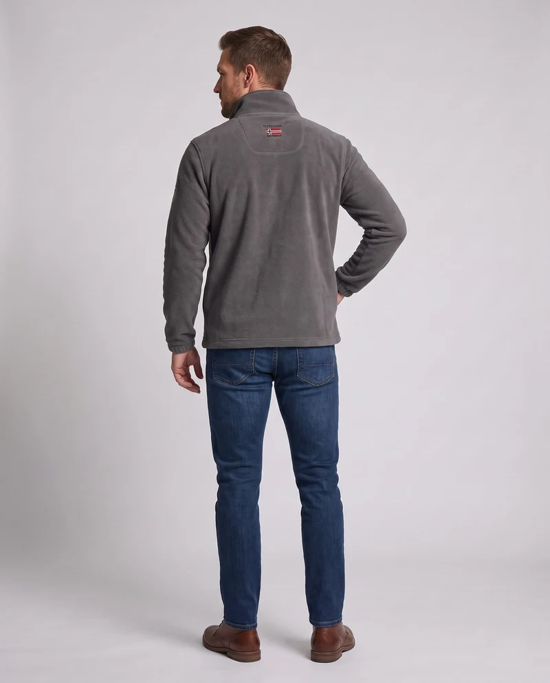 Herren Fleecejacke mit ganzflächigem Teddyfutter, hohem Kragen und Reißverschlusstaschen Nord Taschen