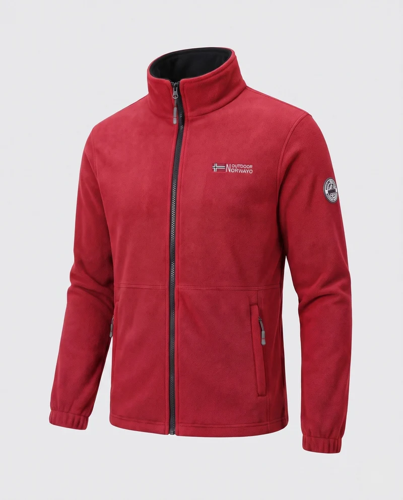 Herren Fleecejacke mit ganzflächigem Teddyfutter, hohem Kragen und Reißverschlusstaschen Nord Taschen
