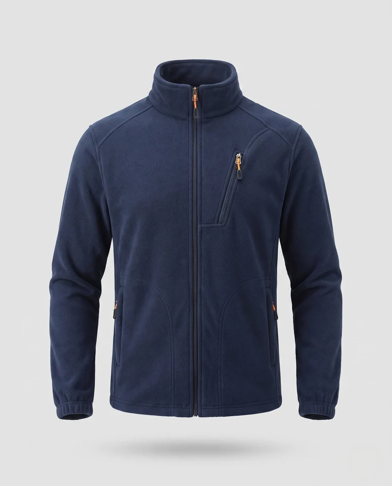 Herren-Fleecejacke mit wärmendem Innenfutter, Stehkragen und Reißverschlusstaschen Nord Taschen