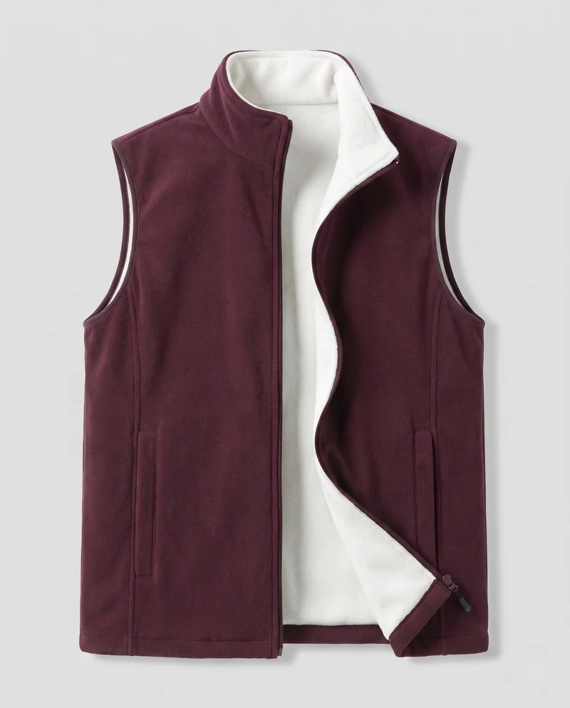 Herren Fleece-Weste mit hohem Stehkragen, durchgehendem Reißverschluss und Seitentaschen Nord Taschen
