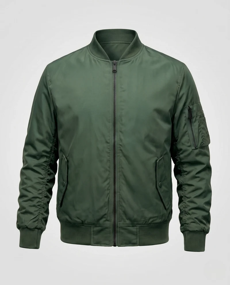 Herren Pilot Style Flug-Bomberjacke mit Armfach und Rippbündchen Nord Taschen