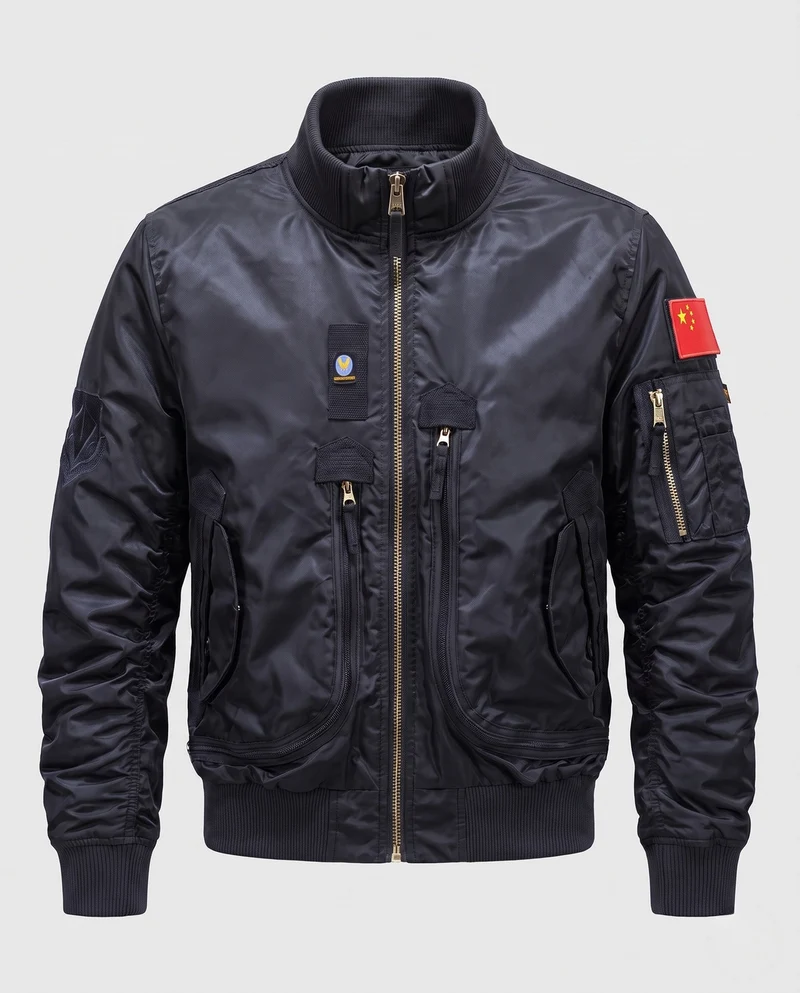 Herren Utility Style Bomberjacke mit Sleeve Organizer und Reißverschlusstaschen Nord Taschen