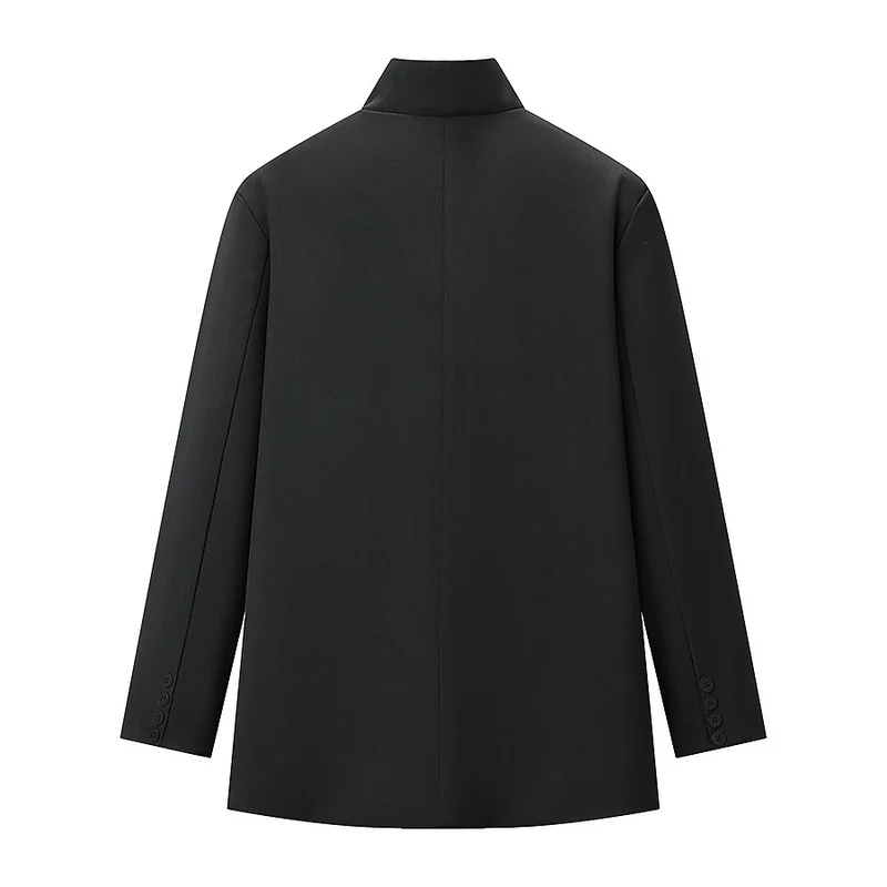 Herren Kurzer Stehkragen-Blazer mit verdeckter Knopfleiste und Pattentaschen Nord Taschen