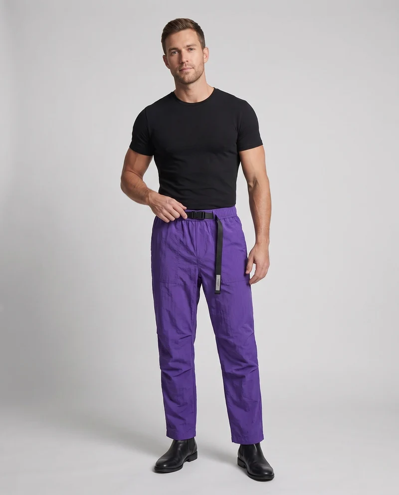 Herren leichte Nylon Utility-Hose mit elastischem Bund und Gurtverschluss Nord Taschen