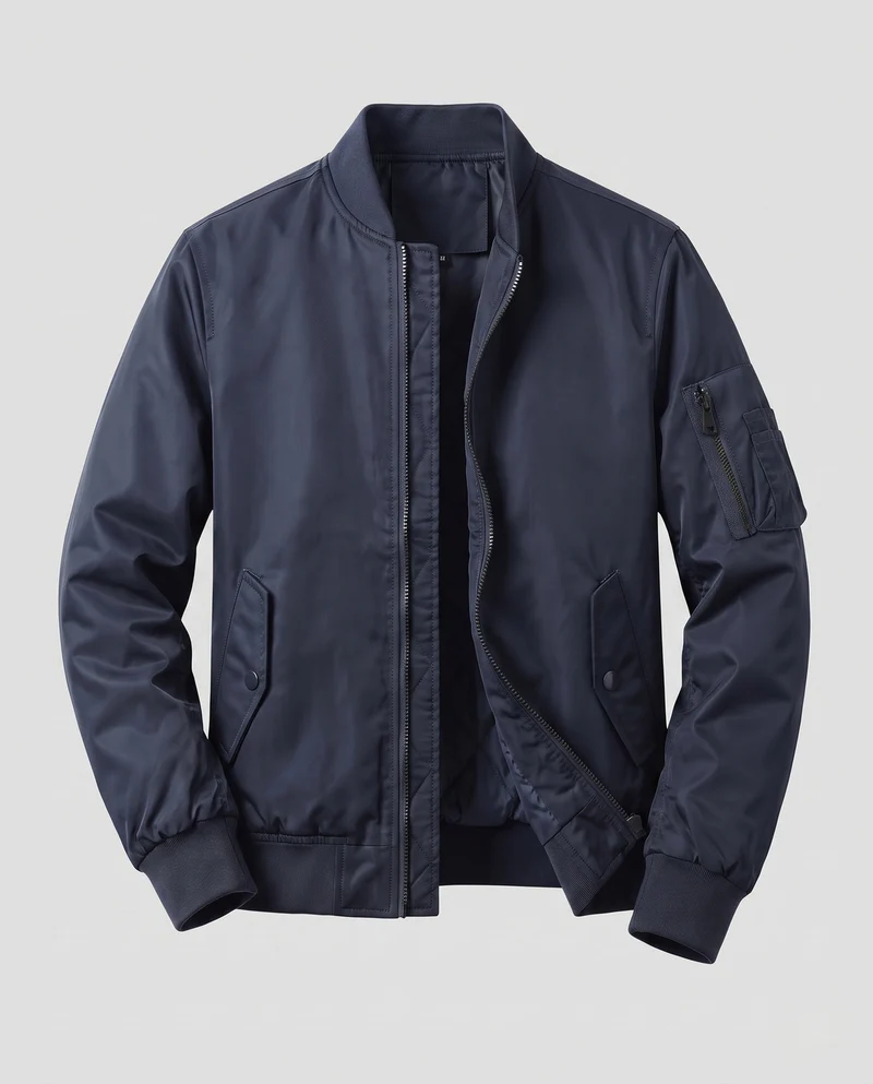 Herren Leichte Pilot Bomberjacke aus technischem Nylon mit Ärmeltasche Nord Taschen