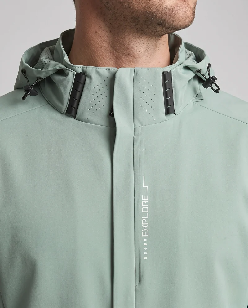 Herren leichte technische Softshelljacke mit verstellbarer Kapuze, wind- und wasserabweisend Nord Taschen