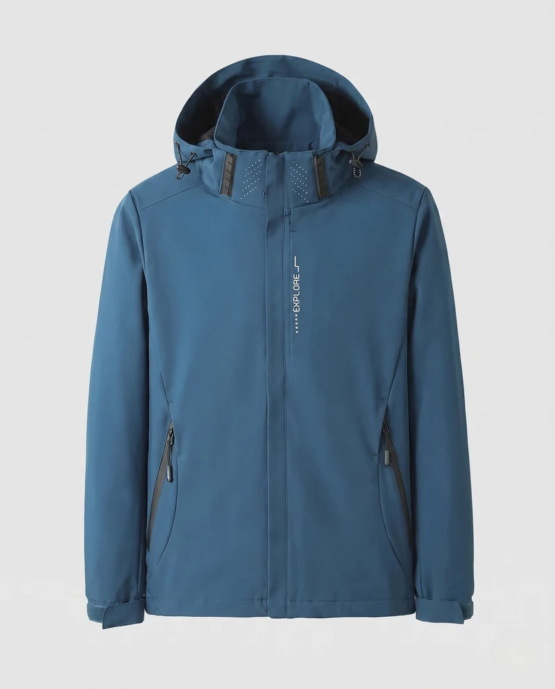 Herren leichte technische Softshelljacke mit verstellbarer Kapuze, wind- und wasserabweisend Nord Taschen