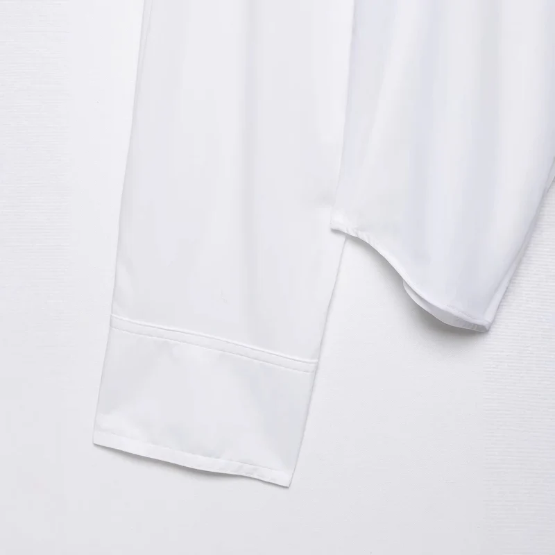 Damen Oversized-Hemdbluse mit Schnürverschluss und verlängerten Manschetten Nord Taschen