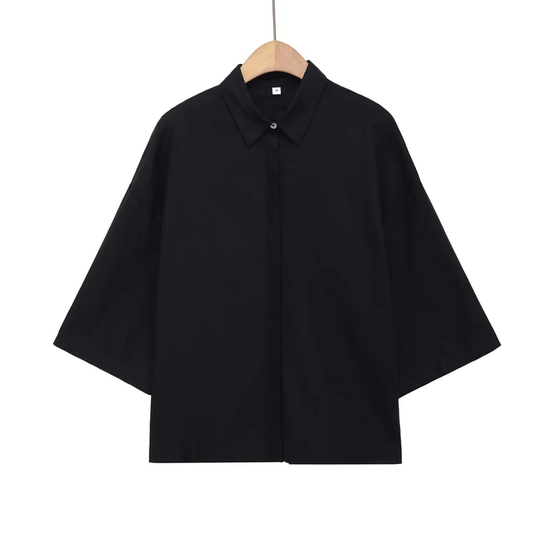 Damen Oversized-Hemdbluse mit kastiger Silhouette und Fledermausärmeln Nord Taschen