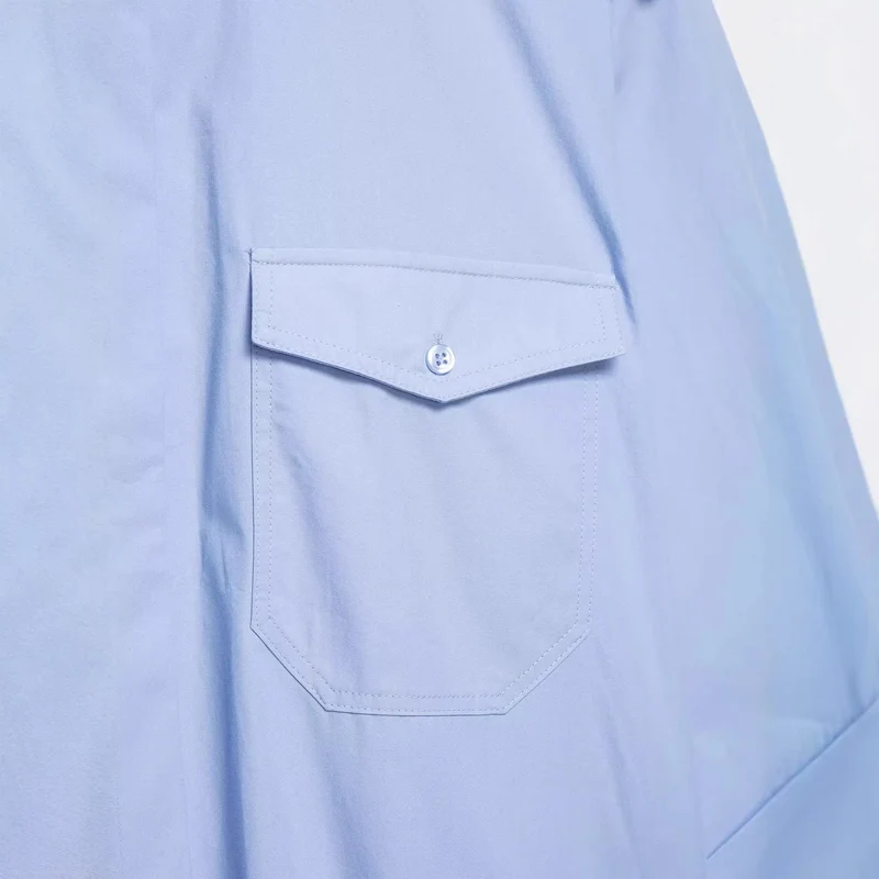 Damen Oversized Hemdbluse mit Epauletten und aufgesetzten Brusttaschen Nord Taschen