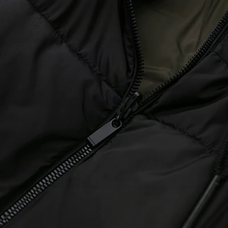 Damen langer gesteppter Winterparka mit Kapuze Nord Taschen