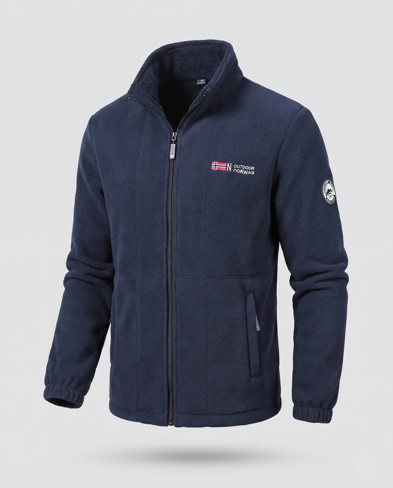Herren Fleecejacke mit hochwertigem Innenfutter Nord Taschen