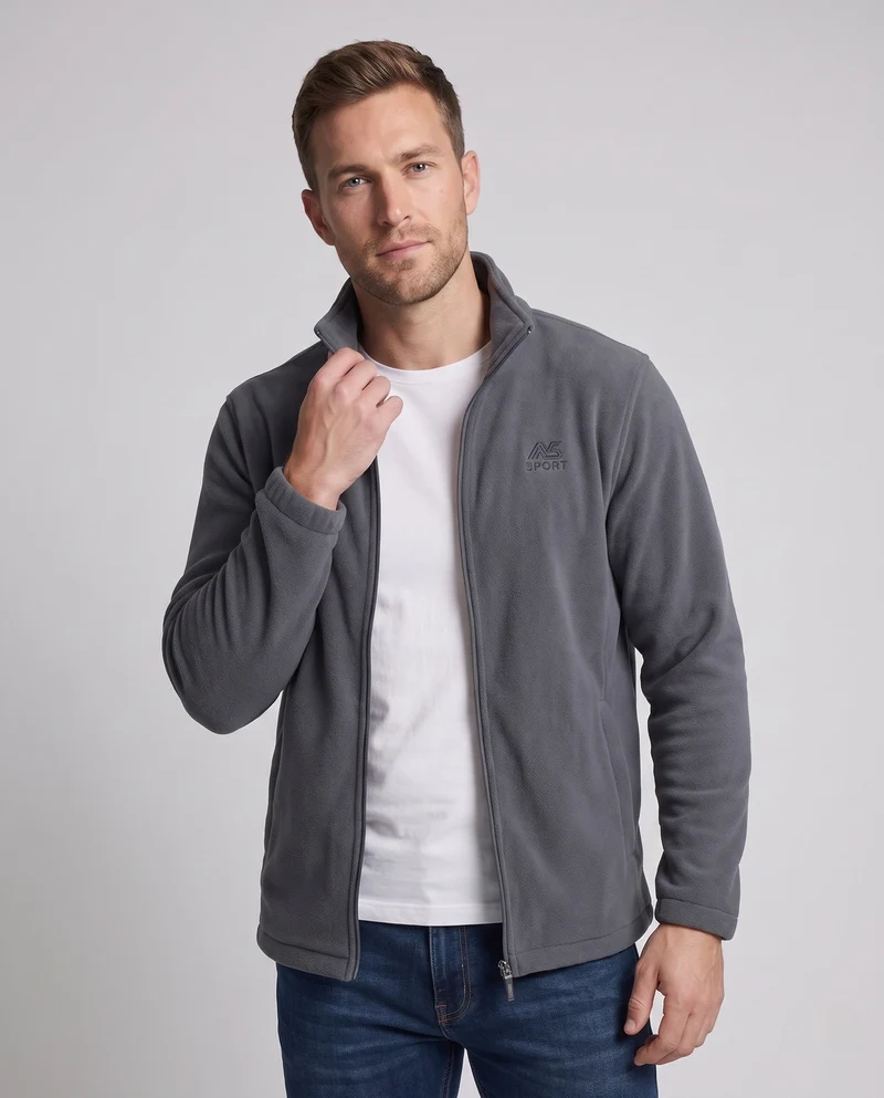 Herren Fleecejacke mit hohem Kragen und Taschen Nord Taschen