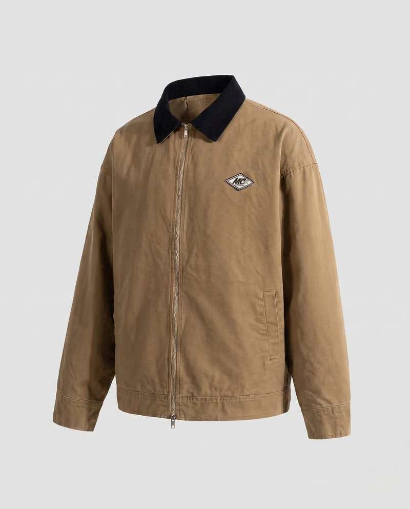 Herren Freizeitjacke mit kontrastierendem Kragen Nord Taschen