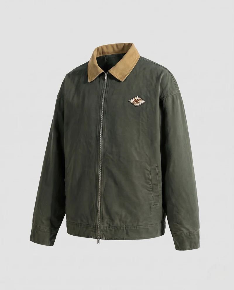 Herren Freizeitjacke mit kontrastierendem Kragen Nord Taschen