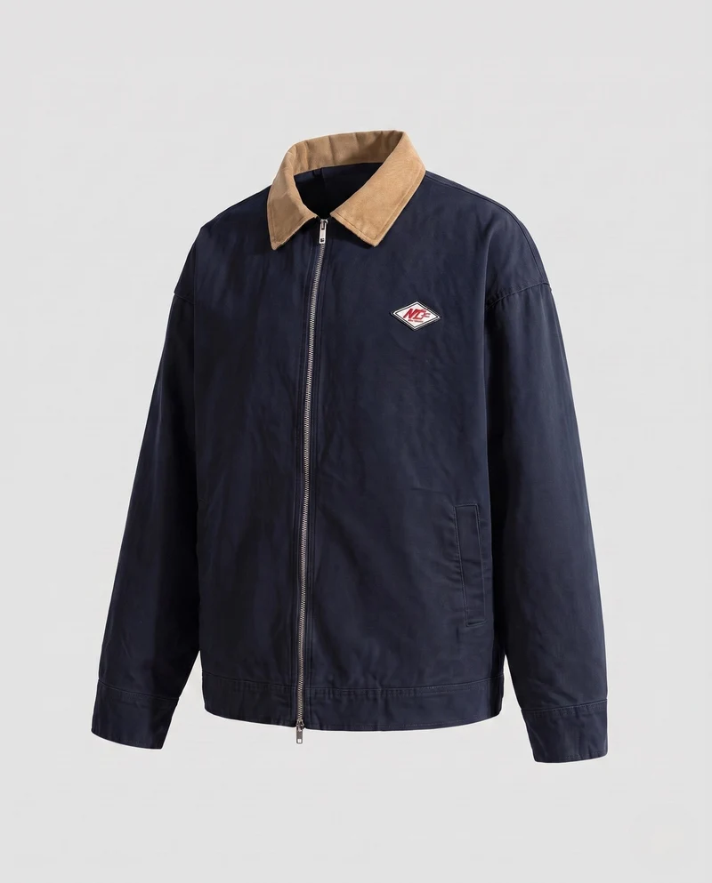 Herren Freizeitjacke mit kontrastierendem Kragen Nord Taschen