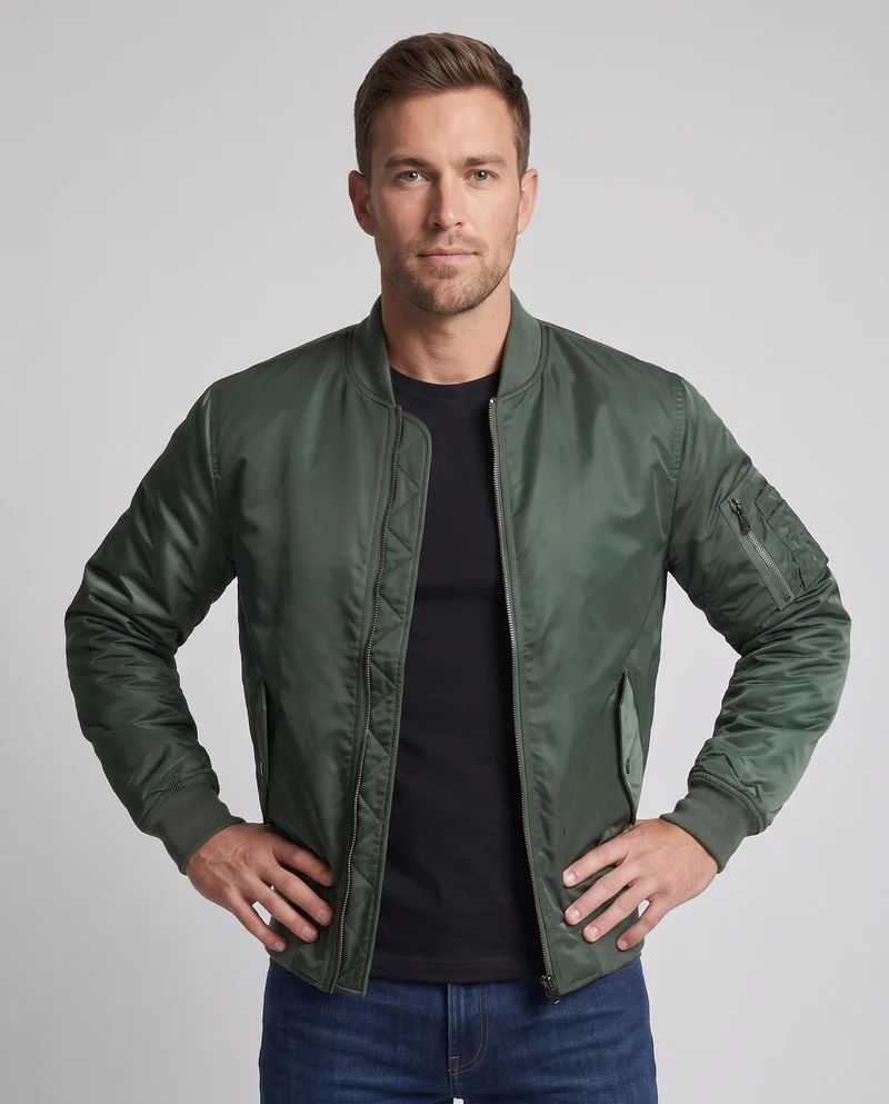 Herren gepolsterte Bomberjacke im Pilotenstil mit Armpocket und thermischer Polsterung Nord Taschen