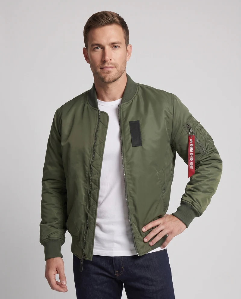 Herren gepolsterte Bomberjacke mit Camouflage-Futter und Fliegerstil-Armtasche Nord Taschen