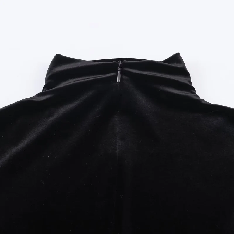 Damen Minikleid mit Rollkragen, langem Arm und seitlicher Drapé-Schleife Nord Taschen