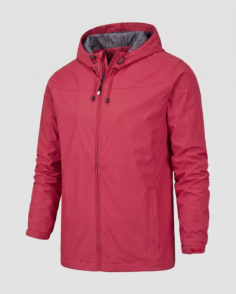 Leichte wasserabweisende Herren-Hoodiejacke mit gepolstertem Innenfutter und verstellbaren Bündchen Nord Taschen