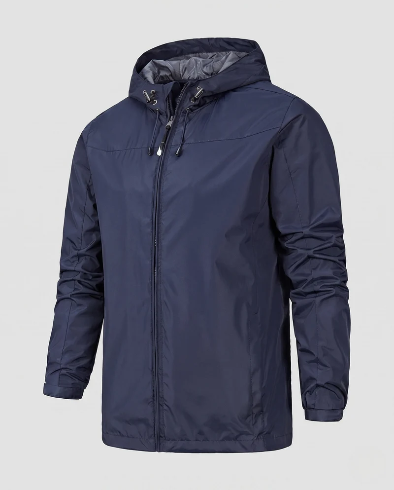 Leichte wasserabweisende Herren-Hoodiejacke mit gepolstertem Innenfutter und verstellbaren Bündchen Nord Taschen
