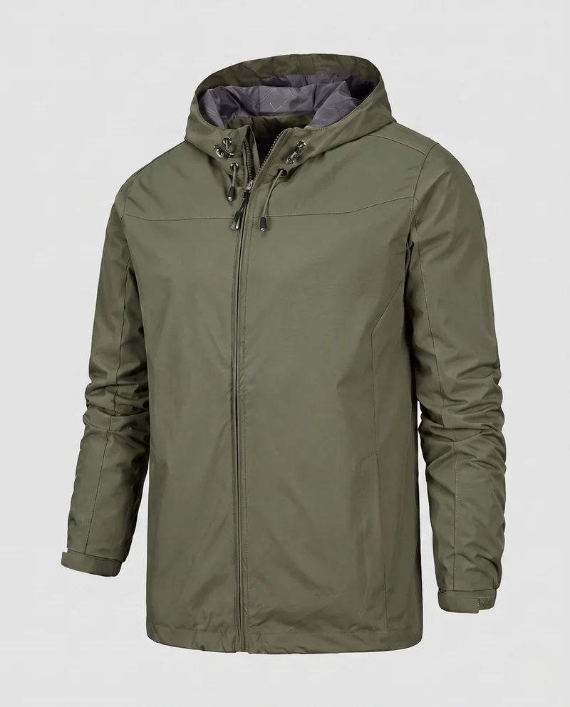 Leichte wasserabweisende Herren-Hoodiejacke mit gepolstertem Innenfutter und verstellbaren Bündchen Nord Taschen