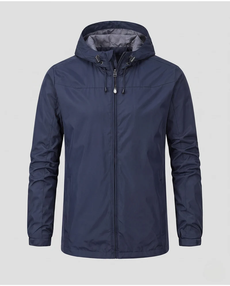 Herren Leichte Wasserabweisende Kapuzenjacke mit Verstellbarer Kapuze und Subtiler Thermofütterung Nord Taschen