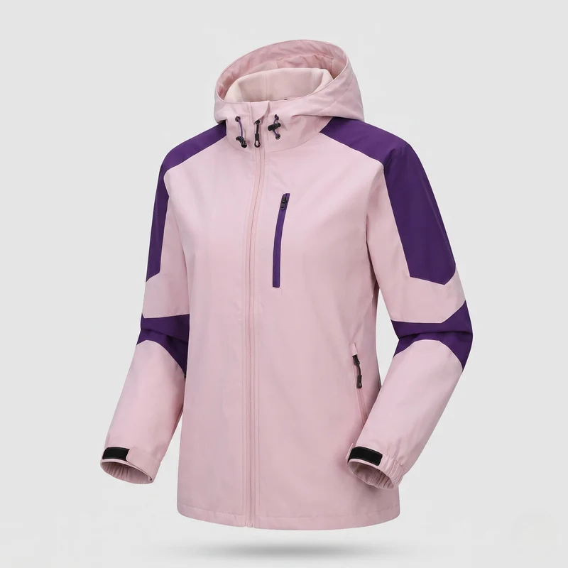 Leichte, wasserabweisende Herren-Hoodie-Softshell-Jacke mit Kontraststreifen und Brustreißverschluss Nord Taschen