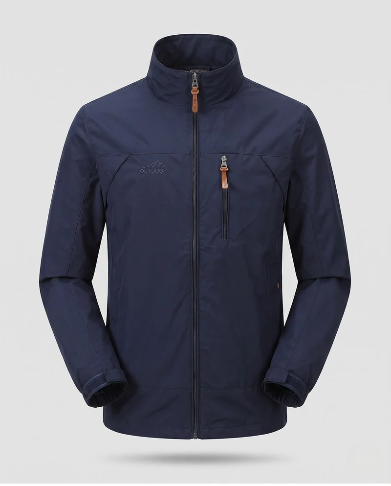 Leichte winddichte Freizeit-Zip-Jacke für Herren mit Brust-Reißverschluss-Tasche Nord Taschen